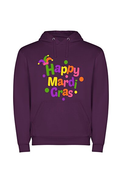 iLovePrints Mardi Gras Spectra Φούτερ με κουκούλα σε χρώμα Μωβ