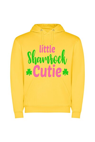 iLovePrints Little Shamrock Darling Φούτερ με κουκούλα σε χρώμα Κίτρινο