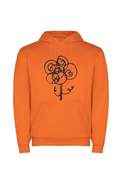 iLovePrints Monochromatic Floral Masterpiece Φούτερ με κουκούλα σε χρώμα Πορτ...