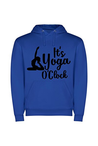 iLovePrints Yoga Time Zone Bliss Φούτερ με κουκούλα σε χρώμα Μπλε