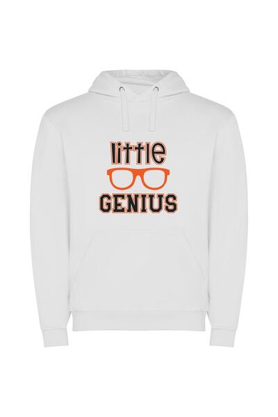 iLovePrints Nerdy Genius Glasses Φούτερ με κουκούλα σε χρώμα Λευκό