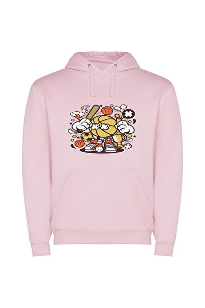 iLovePrints Sporty Mascot Swing Φούτερ με κουκούλα σε χρώμα Ροζ