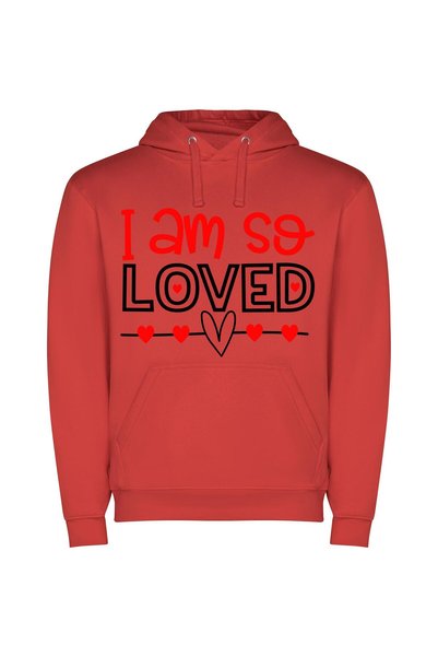 iLovePrints Loved Hearts SVG Masterpiece Φούτερ με κουκούλα σε χρώμα Κόκκινο