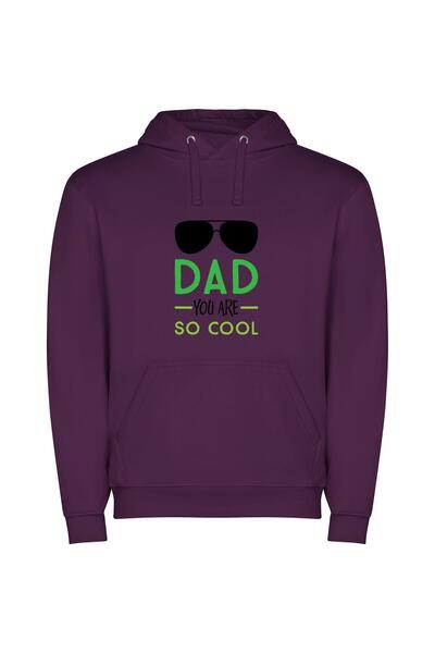iLovePrints Daddy Cool Vibes Φούτερ με κουκούλα σε χρώμα Μωβ