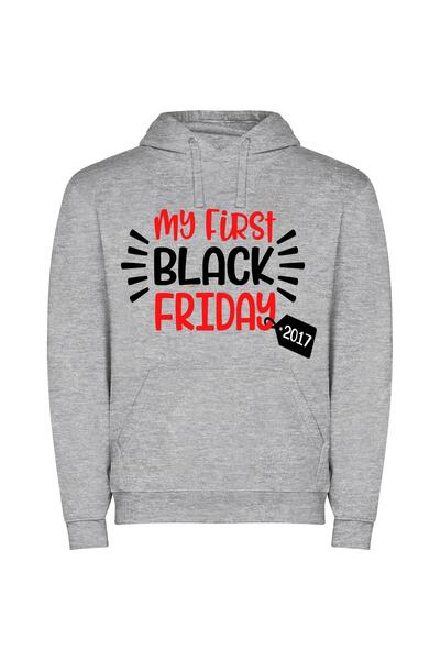 iLovePrints Prime-Time Black Friday Delight Φούτερ με κουκούλα σε χρώμα Γκρι