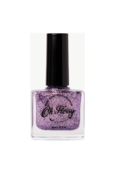 OH FLOSSY Ojă mov cu sclipici, 12 ml, sclipici bio, formulă pe bază de plante
