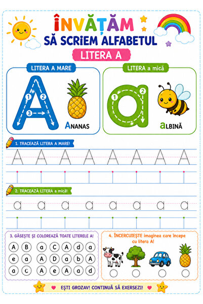 ABC Carte Pregatitoare De Scrierea Literelor Cifrelor Semnelor de Ortografie si Punctuație. Orar Scolar Poezii Bune Maniere si Nu Numai