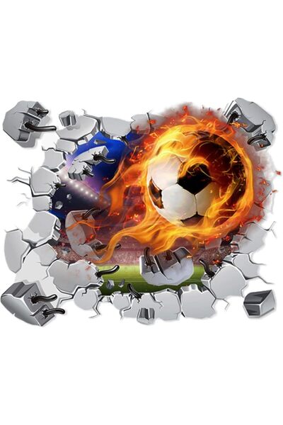 Generic 3D wall sticker football breakthrough, 50x40cm wall sticker for child...
