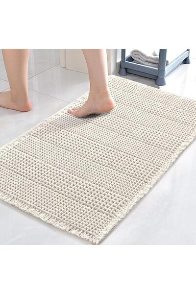 KASTWAVE Super Absorbent Non Slip Bath Rugs, 17" x 24" Waffle Bath Mat with T...
