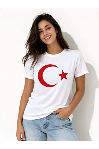 UFC 1985 TOP BRAND T-Shirt Short Sleeve Crew Neck Moon Star Flag Printed T-Sh...