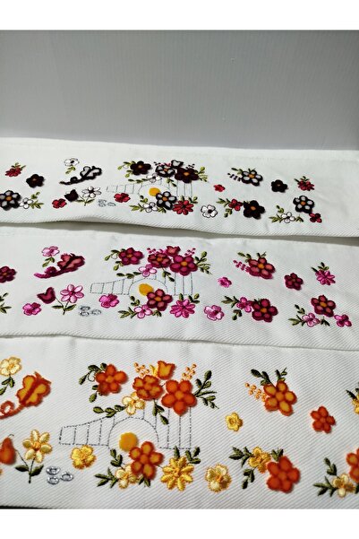 Fiesta Tufting 3D vezeni 100% pamuk 3 komada 50x90 cm ručnici za lice i ruke