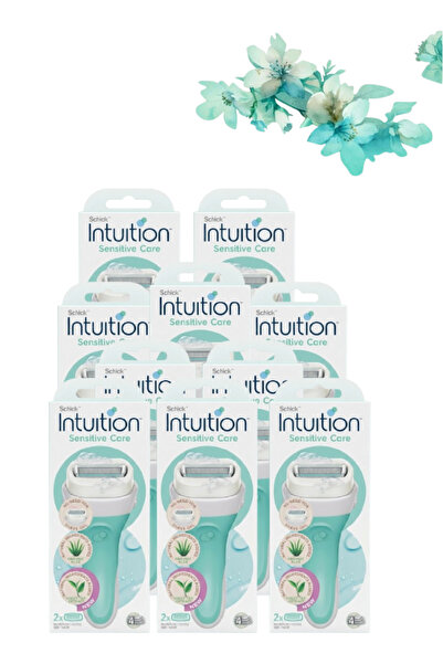 Schick Intuition 10 قطع من شفرات الحلاقة للبشرة الحساسة مع الألوة فيرا والشاي...