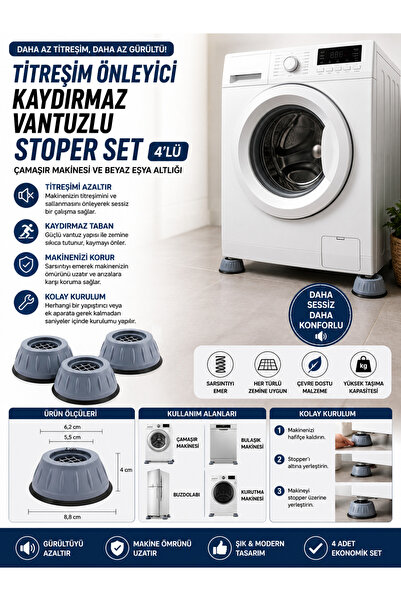 Ufak Tefek Şeyler Washing Machine Anti-Vibration Anti-Slip Suction Cup Stoppe...