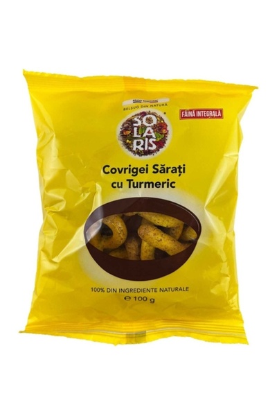 Solaris Plant Covrigei integrali sarati cu turmeric, fara aditivi, fara conse...