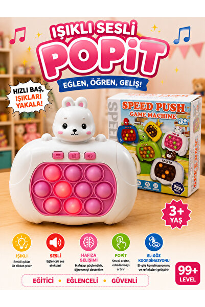 Erzi Işıklı Sesli Popit Tavşan – Hafıza ve Refleks Geliştirici Eğitici Oyun