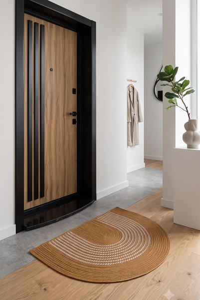 Villadia Home Textile Jute Straw Door Mat Decorative Woven Mat Natural Look Home Entrance Mat