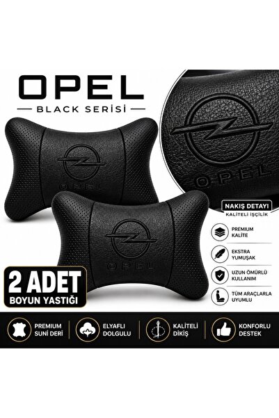 mutlu oto aksesuar Opel Black Serisi 2 Adet Araç Boyun Yastığı Siyah Premium ...