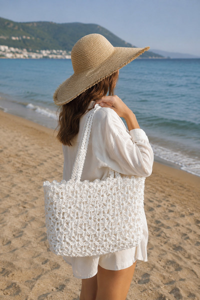 ARTTMACRAME حقيبة نسائية محبوكة يدويًا
