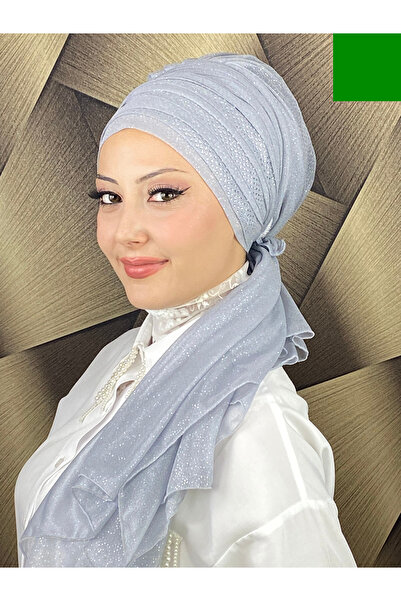 MY UKİYO STORE YELPAZE MODEL TESETTÜR TAŞ BASKILI DRAPELİ SİMLİ ABİYE BONE ŞAL