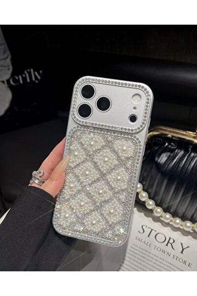 KILIF HOUSE Iphone 13 Uyumlu Kamera Korumalı Premium İncili Parlak Taş İşleme...