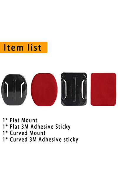 Choice3 KIT 1 Action Camera Helmet Adhesive Mounts Flat & Curved Adjustable P...