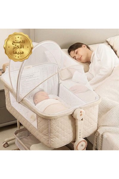 Generic Brand سرير اطفال نكست تو مي قابل للطي بلمسه واحده 4 في 1، يفتح على سر...