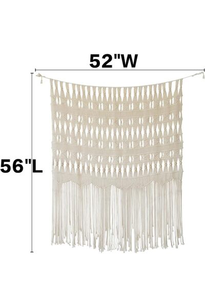 GENERAL Flber Macrame Curtain Macrame Wall Hanging Boho-Inspired Touch Window...