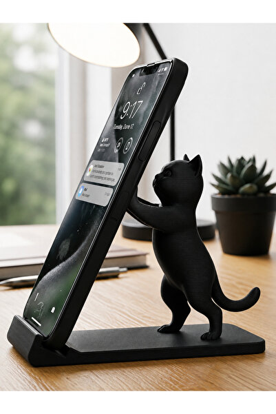 Genel Markalar Sevimli Kedi Tasarımlı Telefon Tutucu Stand – Masaüstü Telefon...