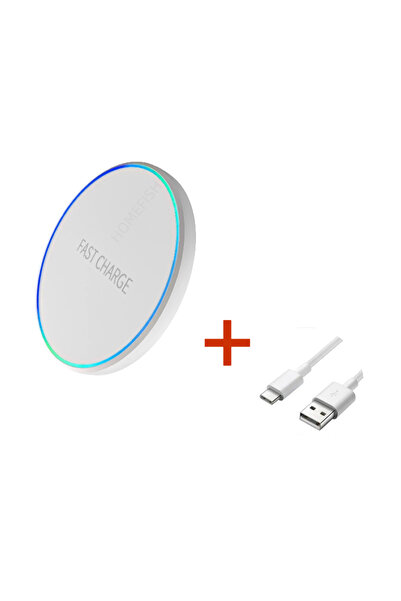 Choice3 White With Cable Wireless Charger For PHONE \PAD\WATCH \EarphonesIndu...