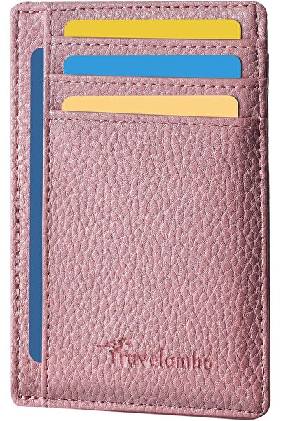 Travelambo Front Pocket Minimalist Leather Slim Wallet RFID Blocking Medium Size