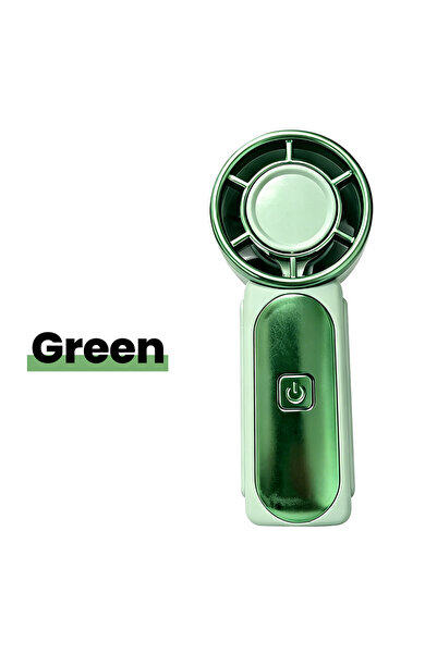 Choice مروحة محمولة صغيرة خضراء مع شاشة LED، قابلة لإعادة الشحن عبر USB، مروح...