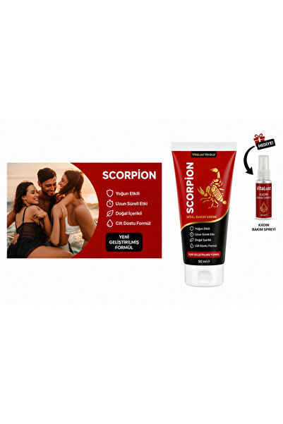 Brtr Scorpion Erkeklere Özel Geciktiricili ve Sertleştiren Bakım Kremi 50 ml ...