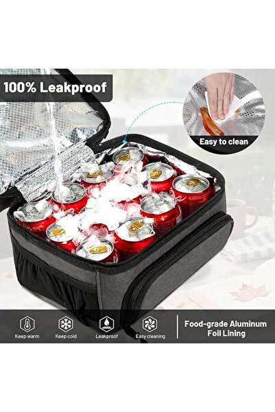 mier Dual Compartment Lunch Bag Tote with Shoulder Strap for Men and Women In...