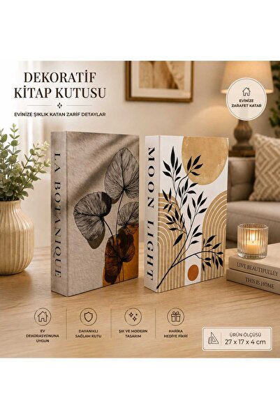 NARİBA 2'li Dekoratif Kitap Kutu Set