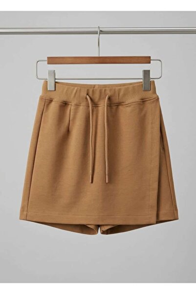 Genel Markalar Kız Çocuk İçi Şortlu Beli Lastikli Mini Etek (Skort