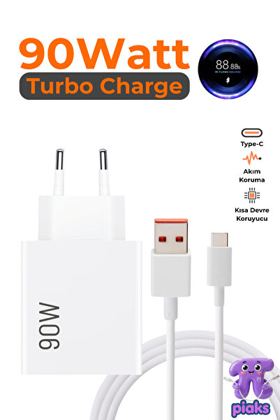 TeknoSon Xiaomi 90W Turbo Şarj Aleti Xiaomi Mi 15 Mi 15 Pro Mi 15T Pro Type-C...
