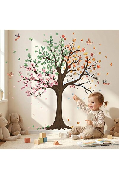 Amimagen Colorful Tree Wall Decals for Nursery: Nature Forest Peel and Stick ...