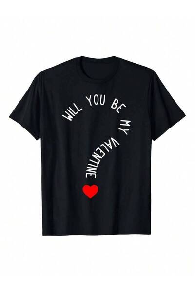 4CR Fun T-Shirt Would You Be My Lover? Text Pattern Easy Casual Everyday Outf...