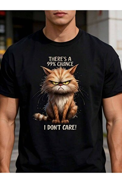 4CR تي شيرت Chance I Don't Care Sarcastic Cat Funny Saying Joke مناسب للرجال ...