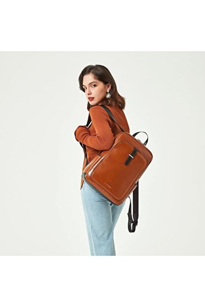 BOSTANTEN Genuine Leather 15.6 inch Laptop Backpack Purse for Women College C...