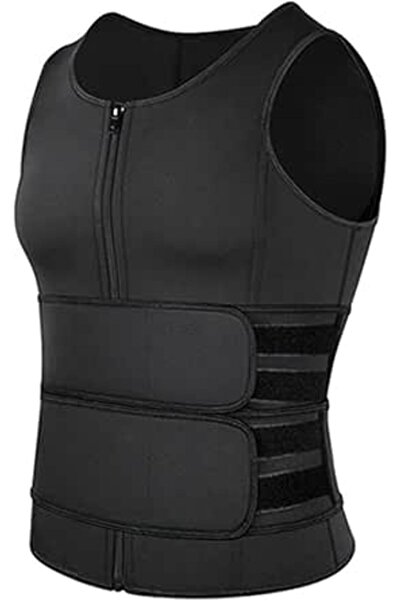 ALMEKAQUZ Waist Trainer for Men, Mens Sauna Suit, Double Sweat Belt Body Shap...