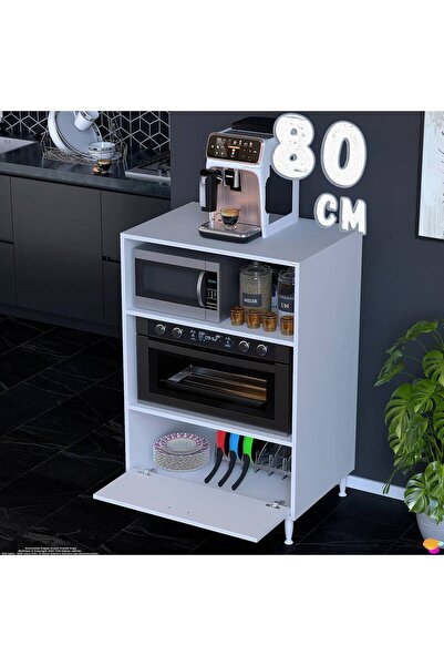 Eliusta Joker 80 cm Mutfak Dolabı Mikrodalga Fırın Standı Çok Amaçlı Kiler Ek...