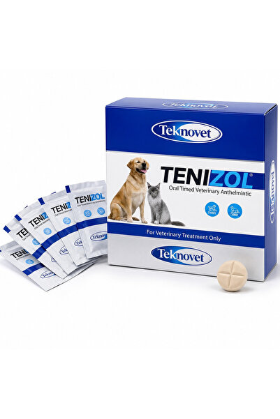 TEKNOVET Tenizol oral Pet Tablet ( Cat & Dog ) dewormer | Tapeworm & Roundwor...