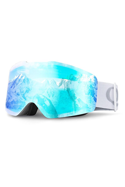 Qunature Ochelari de schi fără ramă pentru schi și snowboarding, albi