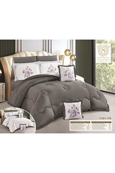 NAJMA Nofrin Microfiber Summer Quilt Reversible Plain and Textured - 8 Pieces...