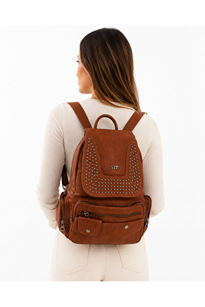 571 ÇANTA 571 Washed Leather Backpack & Shoulder Bag