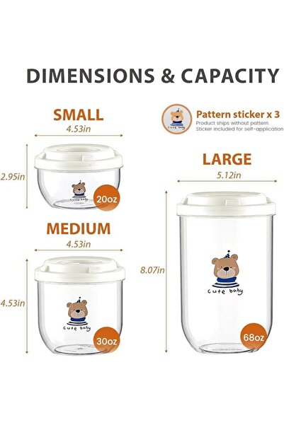 NIUB 3PCS Food Storage Container Set – Airtight Food Container, Transparent P...