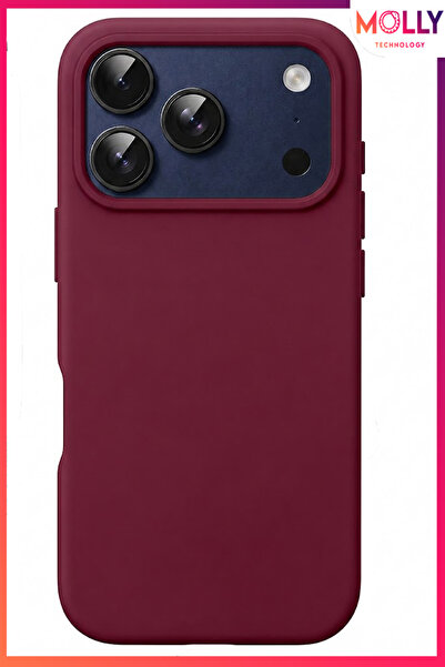 Molly iPhone 17 PRO MAX İçin Vişne Çürüğü Liquid İçi Kadife Mat Silikon Kılıf