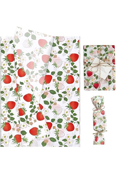 KASTWAVE Pattern Tissue Paper - Coral Red Gift Wrapping Paper with Bow Accent...
