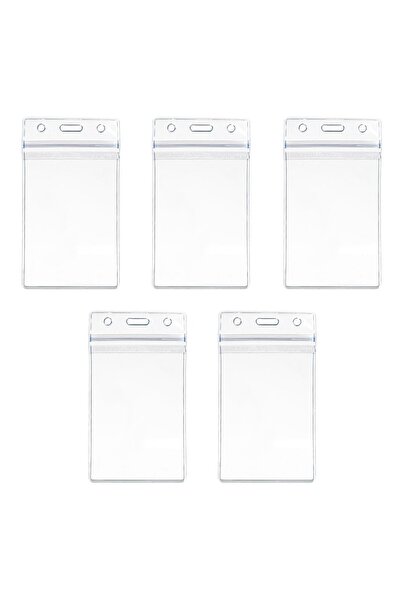 OEM 5 Suporturi transparente pentru ecusoane, 6,1x9cm, din plastic, cu orific...